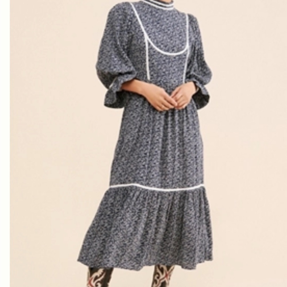 Anthropologie -MEADOWS AMARYLLIS FLORAL DRESS